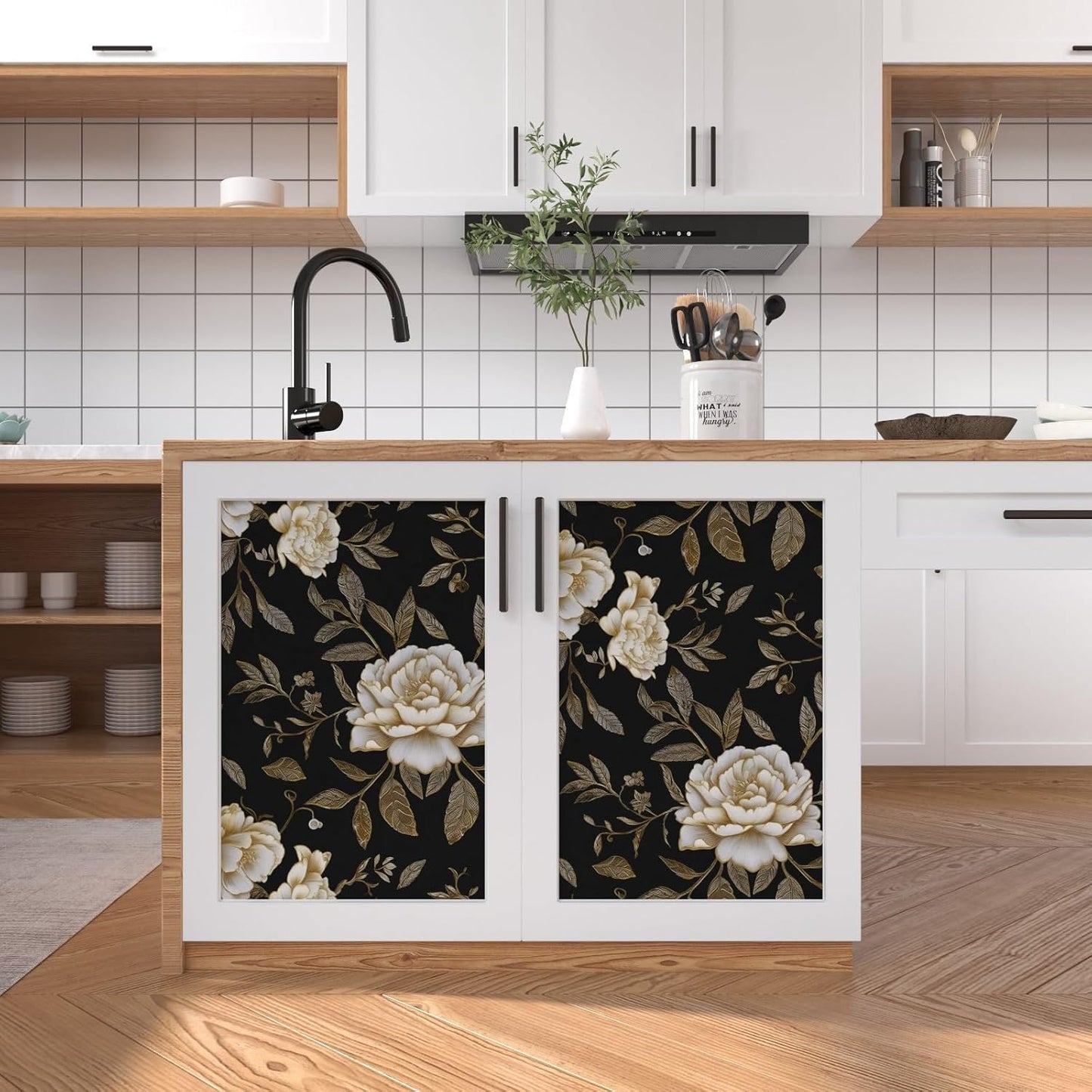 Papel tapiz floral autoadhesivo 17.5x393.7pulg