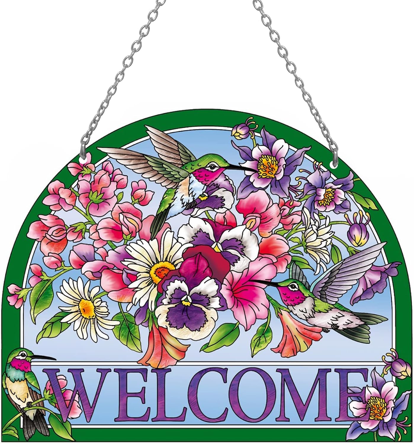 Atrapasoles colibrí cristal con ventosa 7.8x6.5pulg