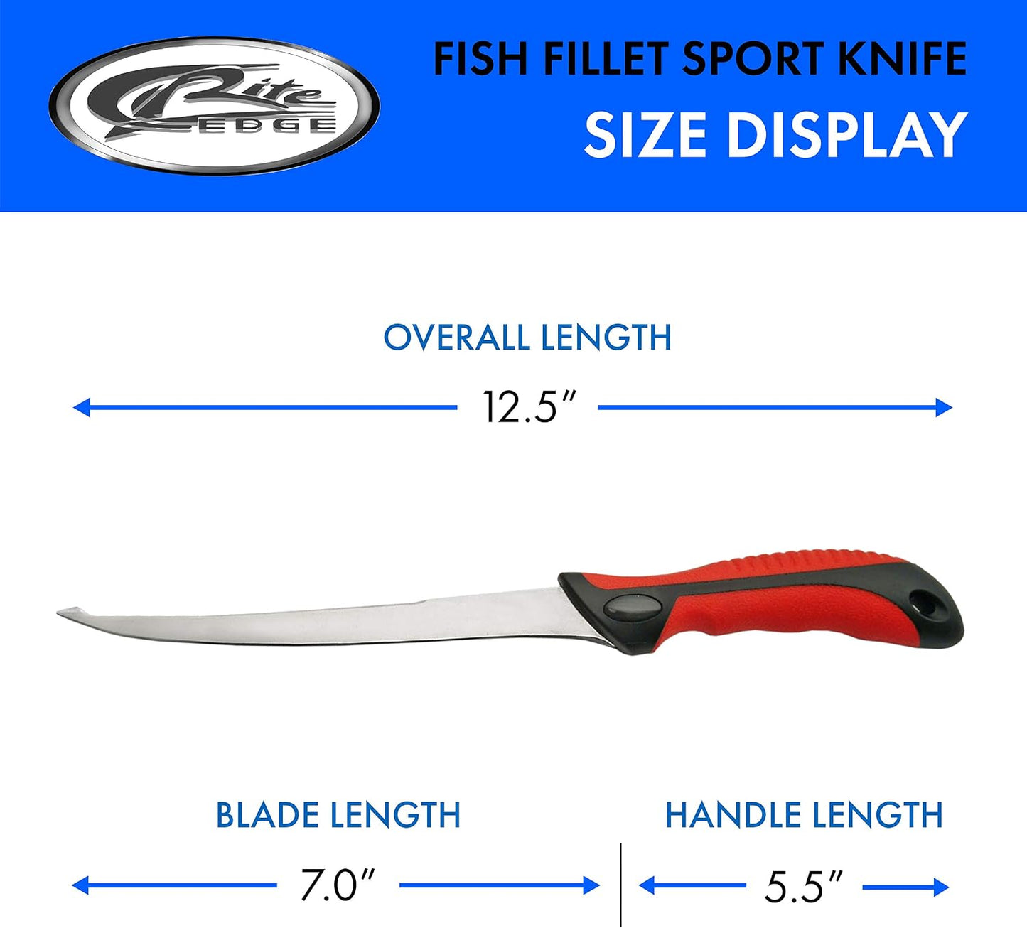 Cuchillo filete 12.5pulg hoja acero inox con funda