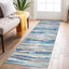 Alfombra pasillo 2x6" azul antiderrap lana sintética