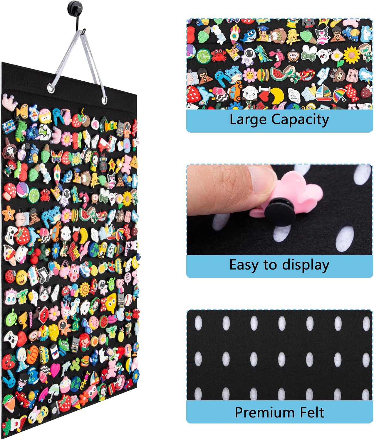 Organiz. dijes zapatos colgante 224 agujeros pared negro
