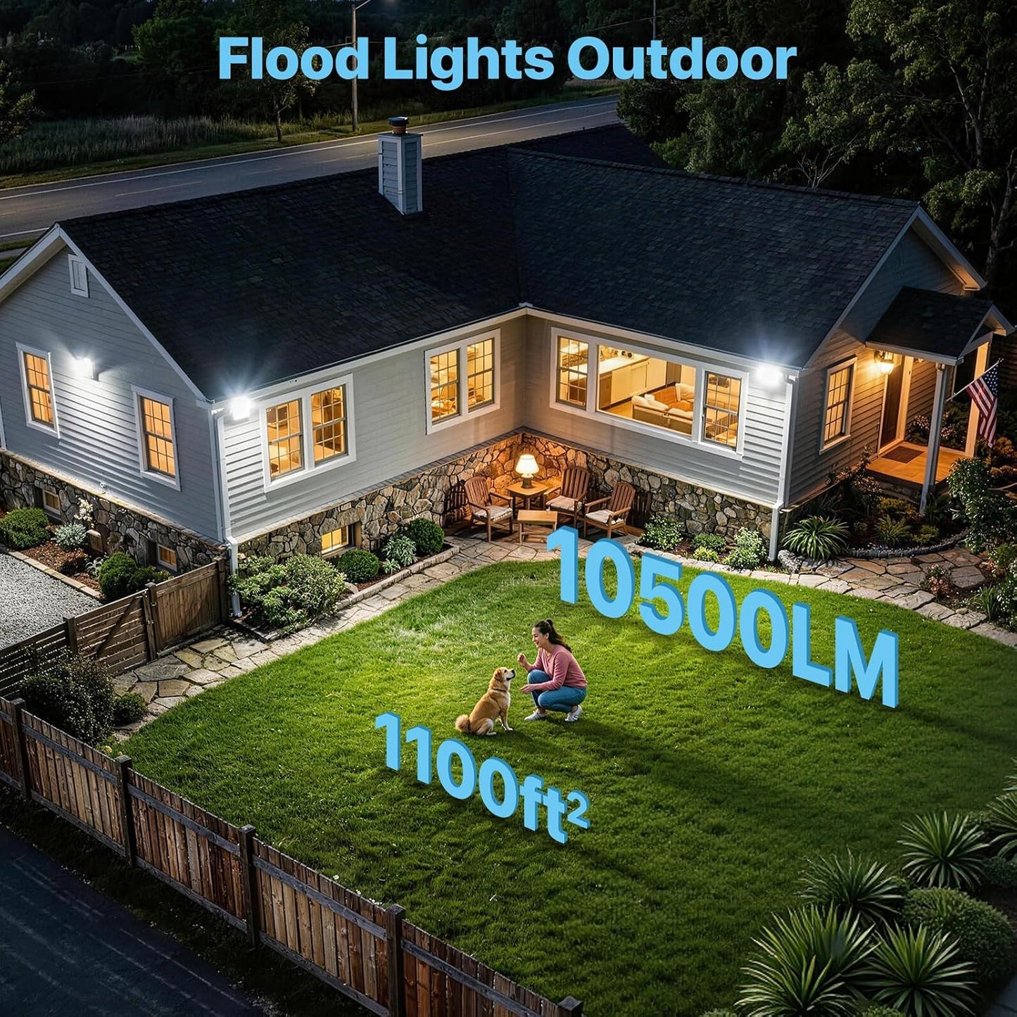 Luces led pared exterior 70w 10500lm 2 pack cert ul