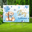 Letrero patio baby shower elefante azul y rosa