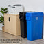 Papelera plástico reciclaje 23gal con tapa asas azul