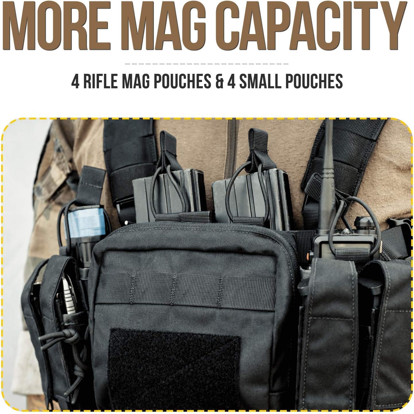 Plataforma táctica pecho ajustable Molle con bolsa Mag