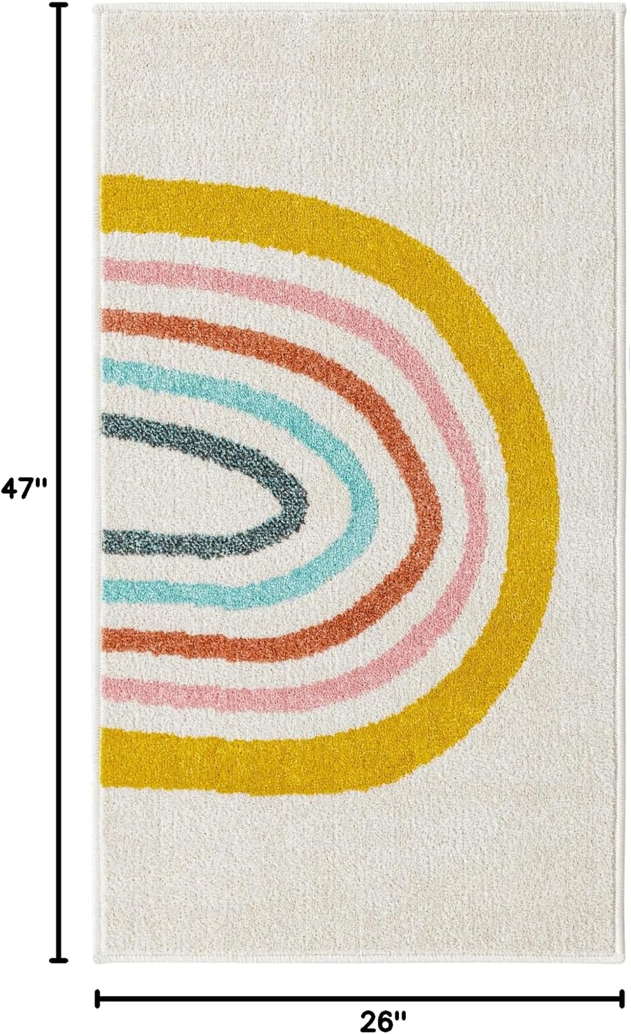 Alfombra área arco iris 2'2"x3'11" marfil/amarillo