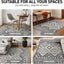 Alfombra tribal suroeste 7x10ft crema y negro sala