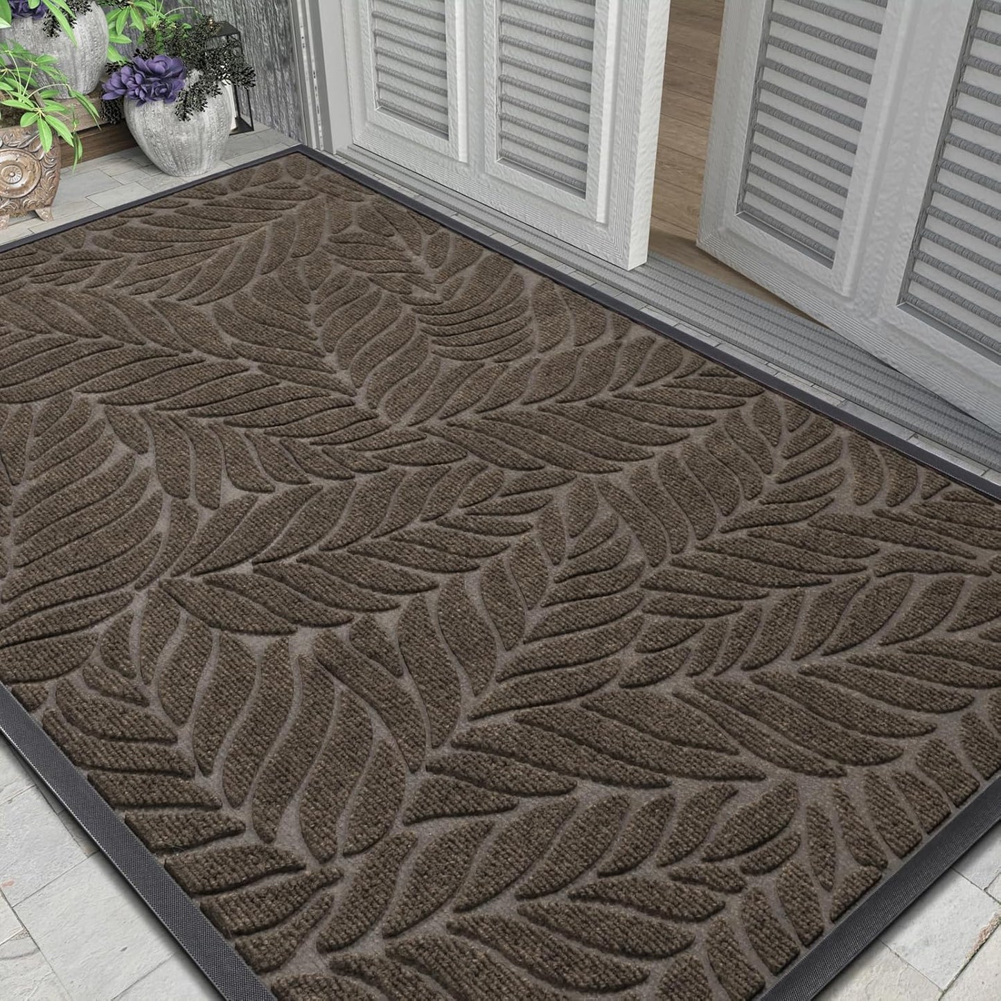 Tapete 60x36pulg impermeable antiderrap garaje marrón