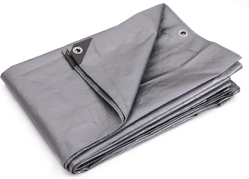 Lona poliéster resistente 10mil UV100 12x30ft Plata