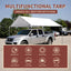 Lona blanca impermeable 12x20ft 7.5mil multiusos UV y nieve