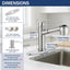 Grifo cocina acero inox rociador extraible 1-3 agujeros