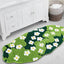 Alfombras Corredoras Baño Florales Verdes 24x52 Antiderrap