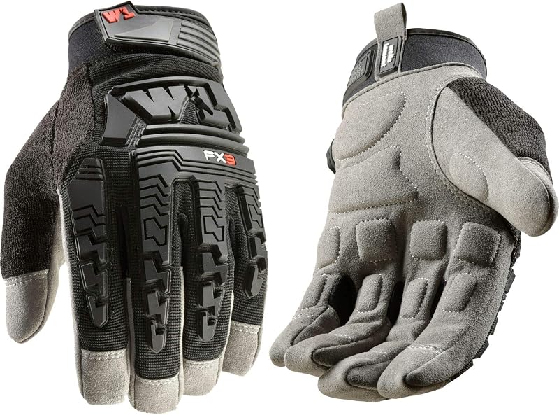 Guantes trabajo cuero sintético D3O acolchado nudillos