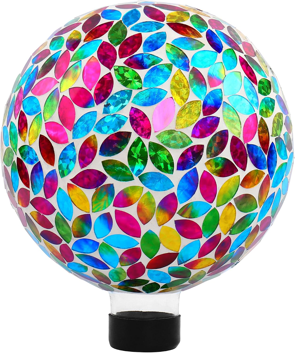 Esfera decorativa vidrio patrón pétalos multicolor 10pulg