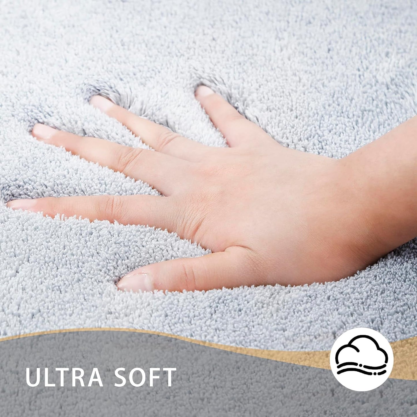 Alfombra baño 32x20 gris claro espuma elástica antiderrap