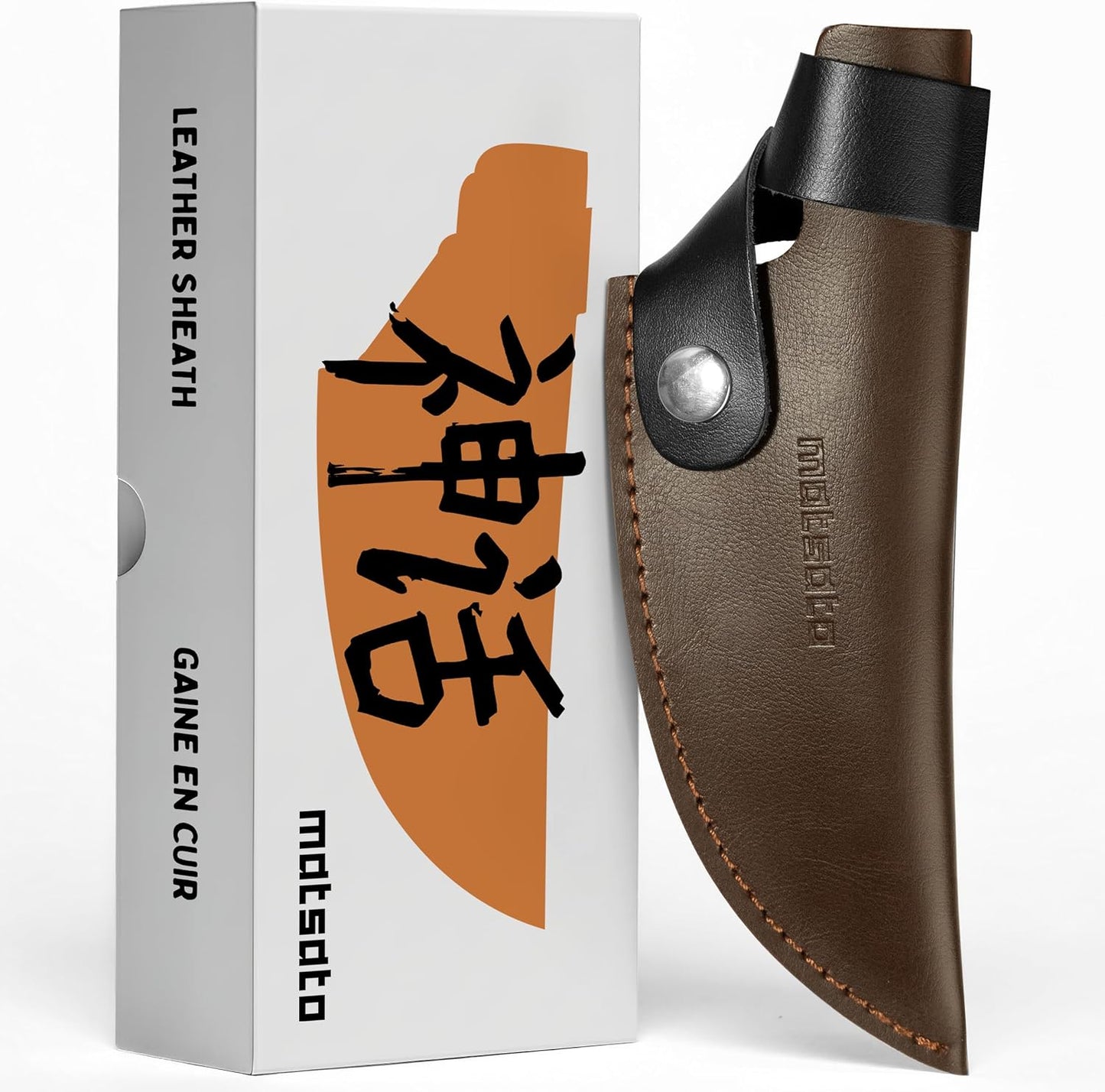 Funda cuero porta cuchillos chef acero japonés 6.3pulg