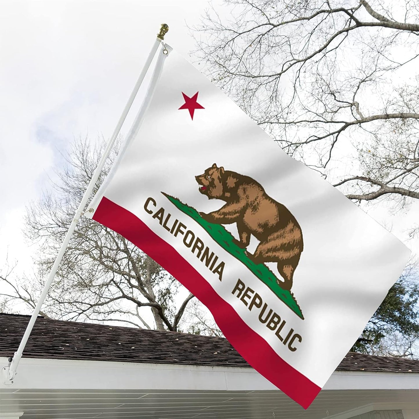 Bandera California doble cara 2x3 exterior 3 capas oso