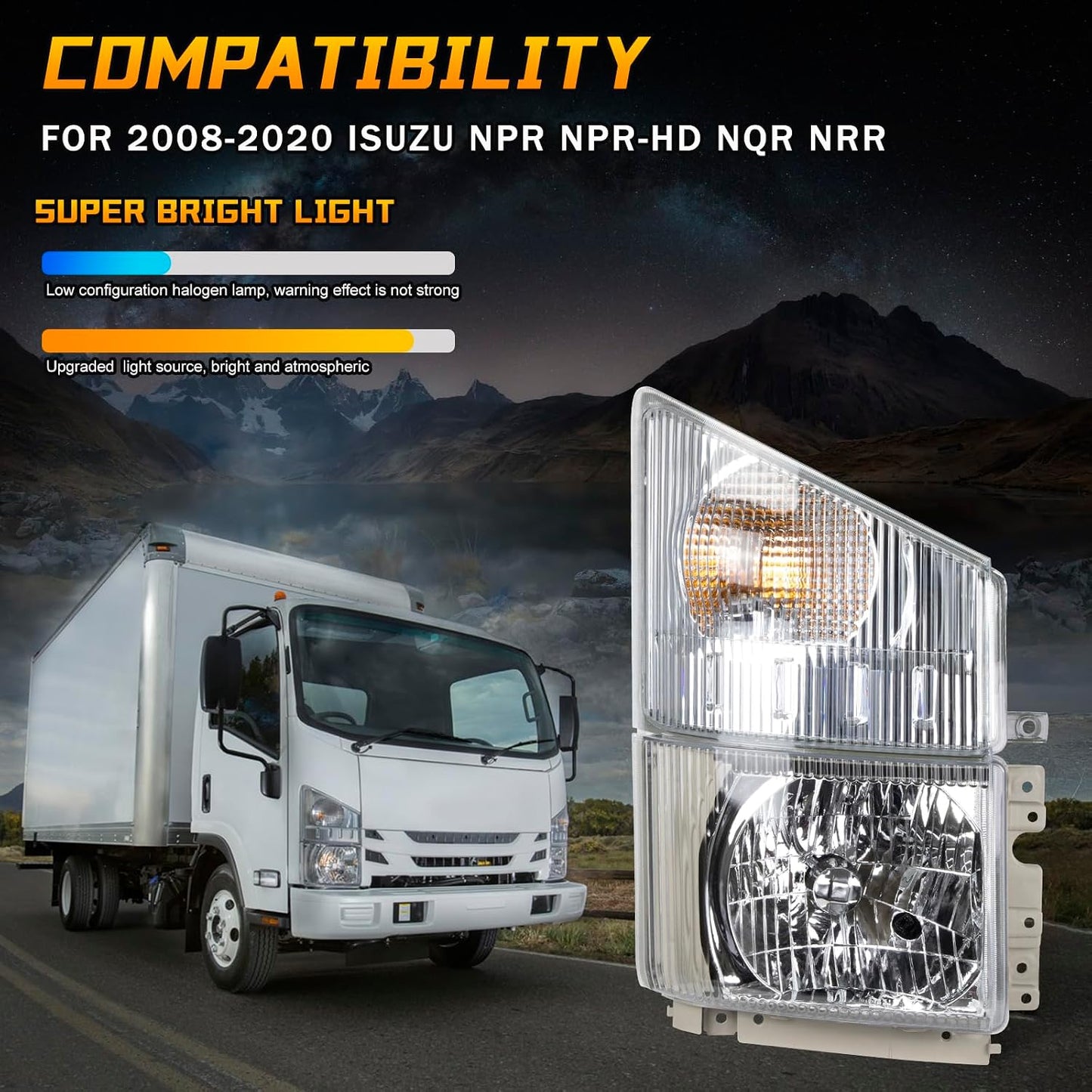 Faro halógeno kit lámpara esquina comp ISUZU NPR 08-20