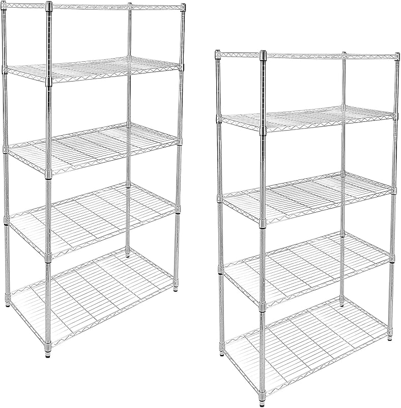Estantería 5 niveles cromado 13x36" set 2
