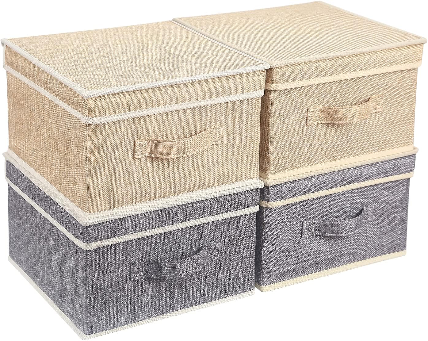 Caja almacenamiento ropa plegable 13x12.5x7" gris