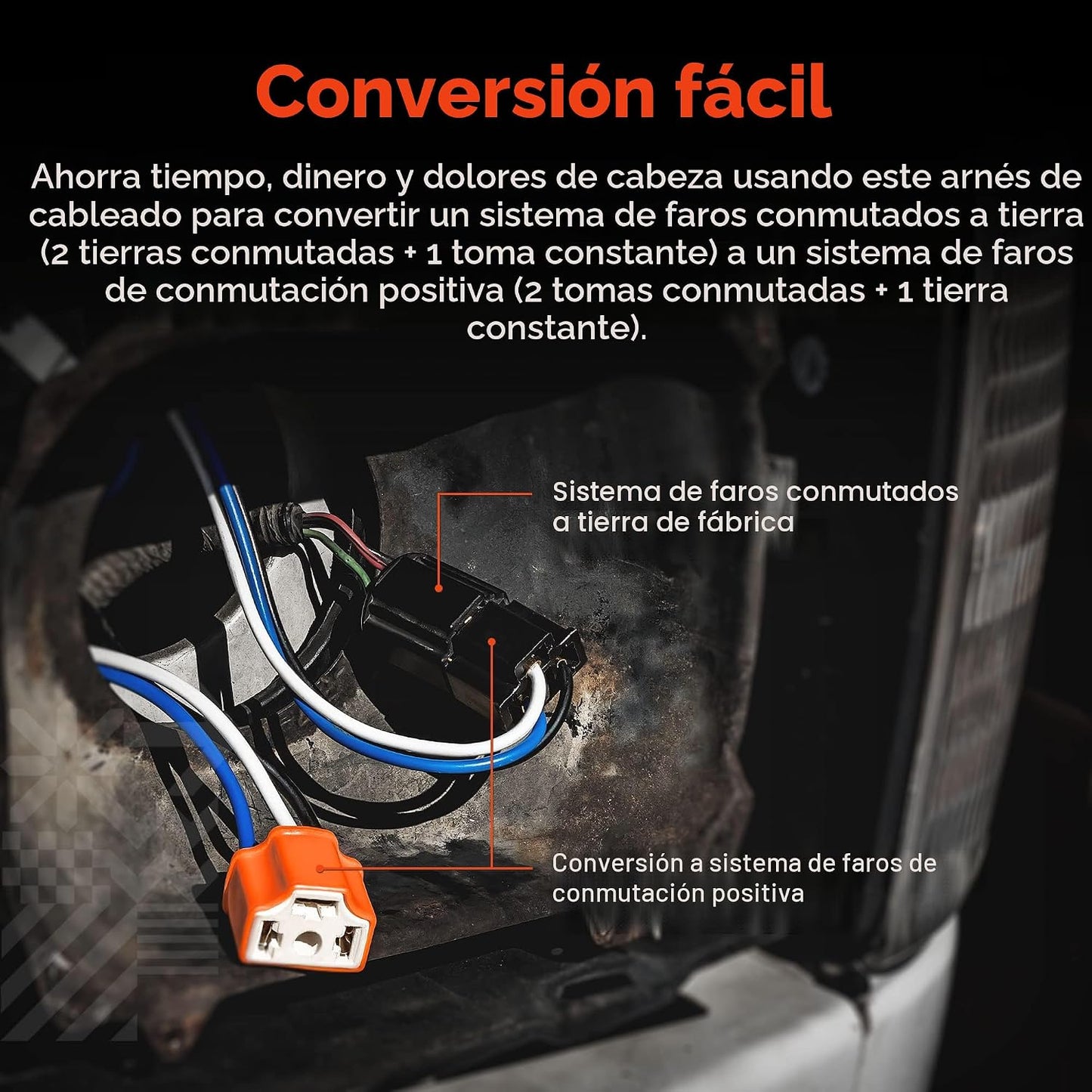 Arnés H4 LED faros delanteros universal Subaru Toyota
