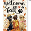 Bandera jardín perro bienvenida otoño 12x18pulg doble cara
