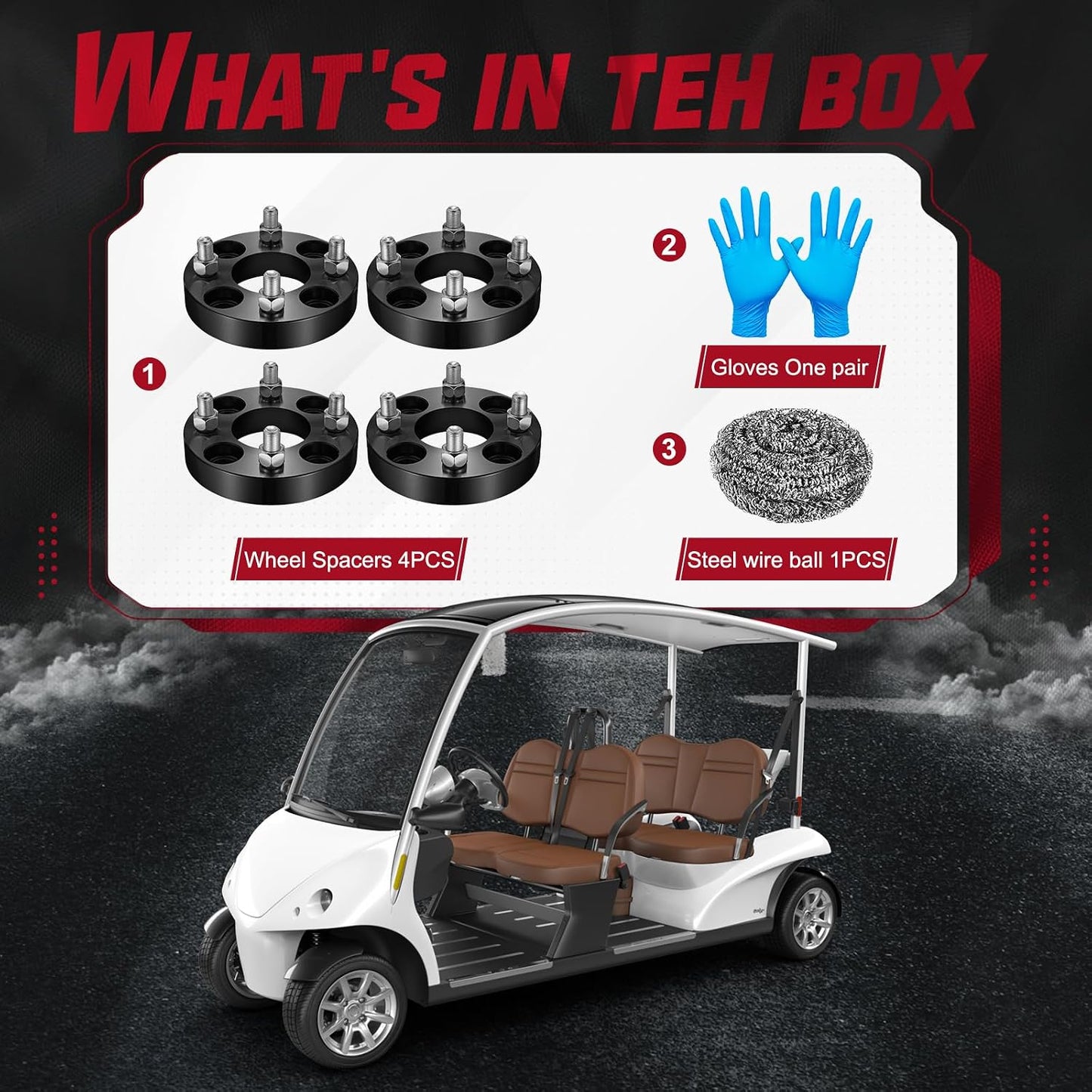 Espaciadores rueda 1pulg comp EZ GO Club Car 4x4 set 4