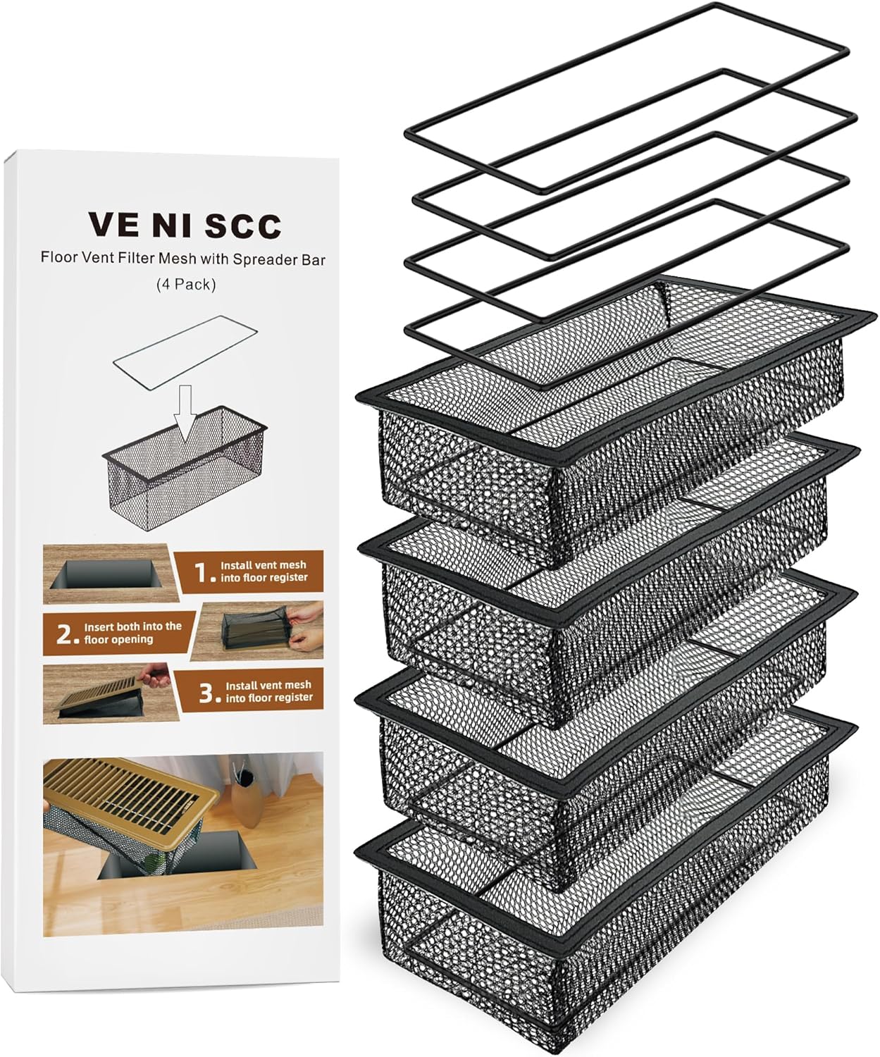 Malla ventilación piso 4x12pulg atrapa monedas mascotas