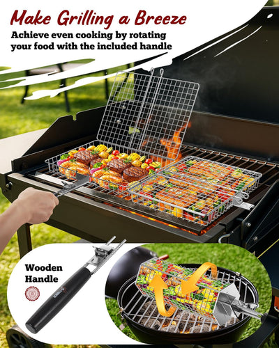 Cesta parrilla acero inox mango extraíble asar