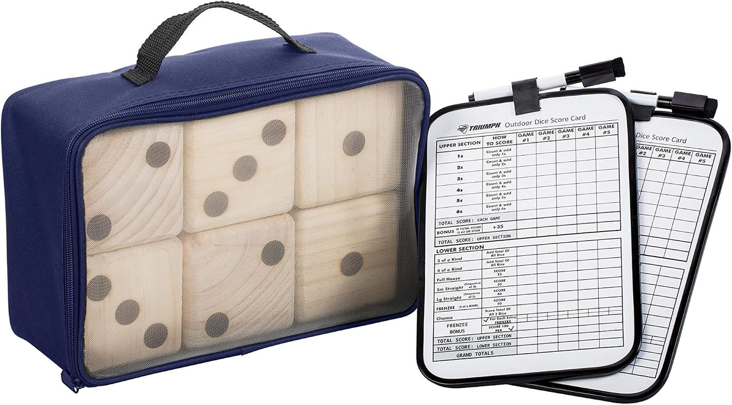 Dados de madera para césped 6 pzas con bolsa