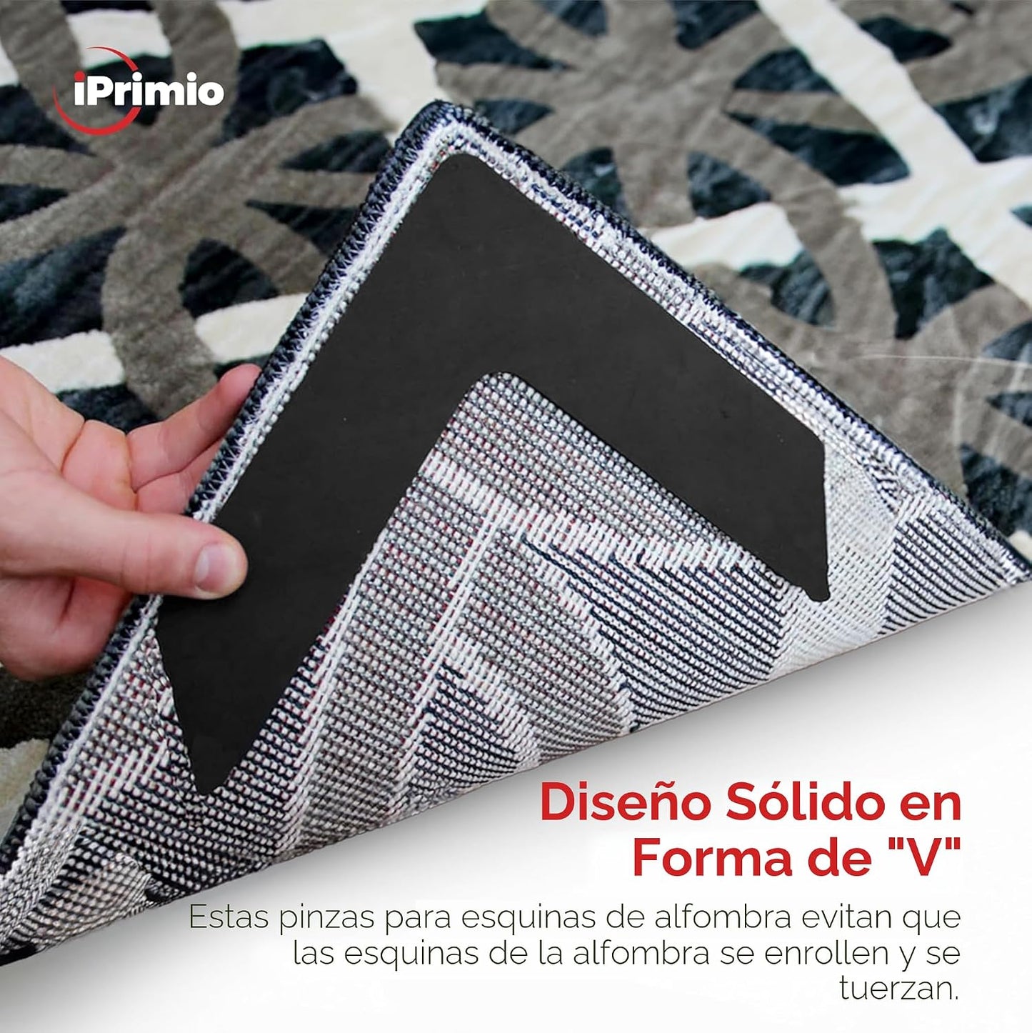 Adhesivo para alfombras NeverCurl 4 Uds Plástico Negro