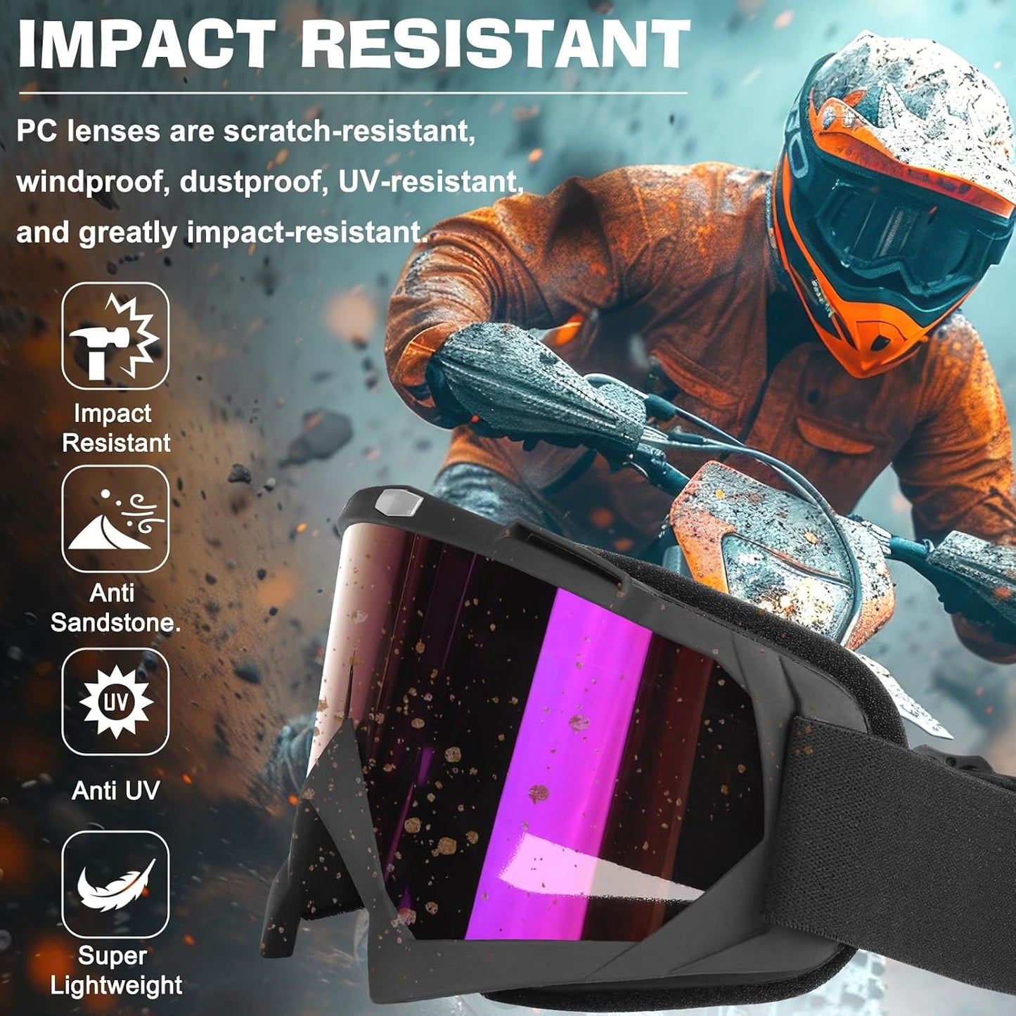 Gafas motocicleta protectoras para adultos y niños