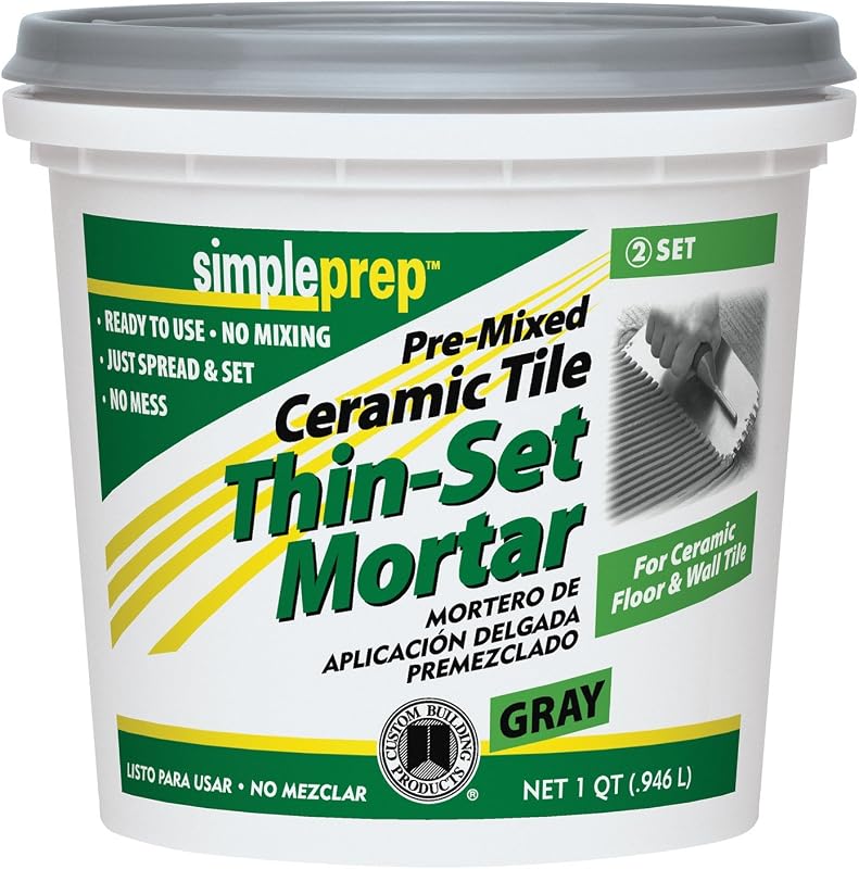 Set cerámica mortero delgado 1qt gris