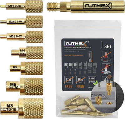 7 Pzas Puntas soldadura para insertos M2-M8 y adaptador 900M