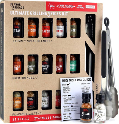 Regalo barbacoa pinzas imán especias condimentos