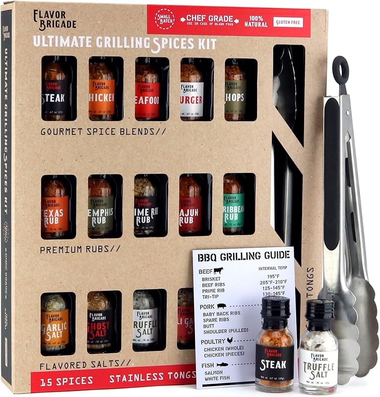 Regalo barbacoa pinzas imán especias condimentos