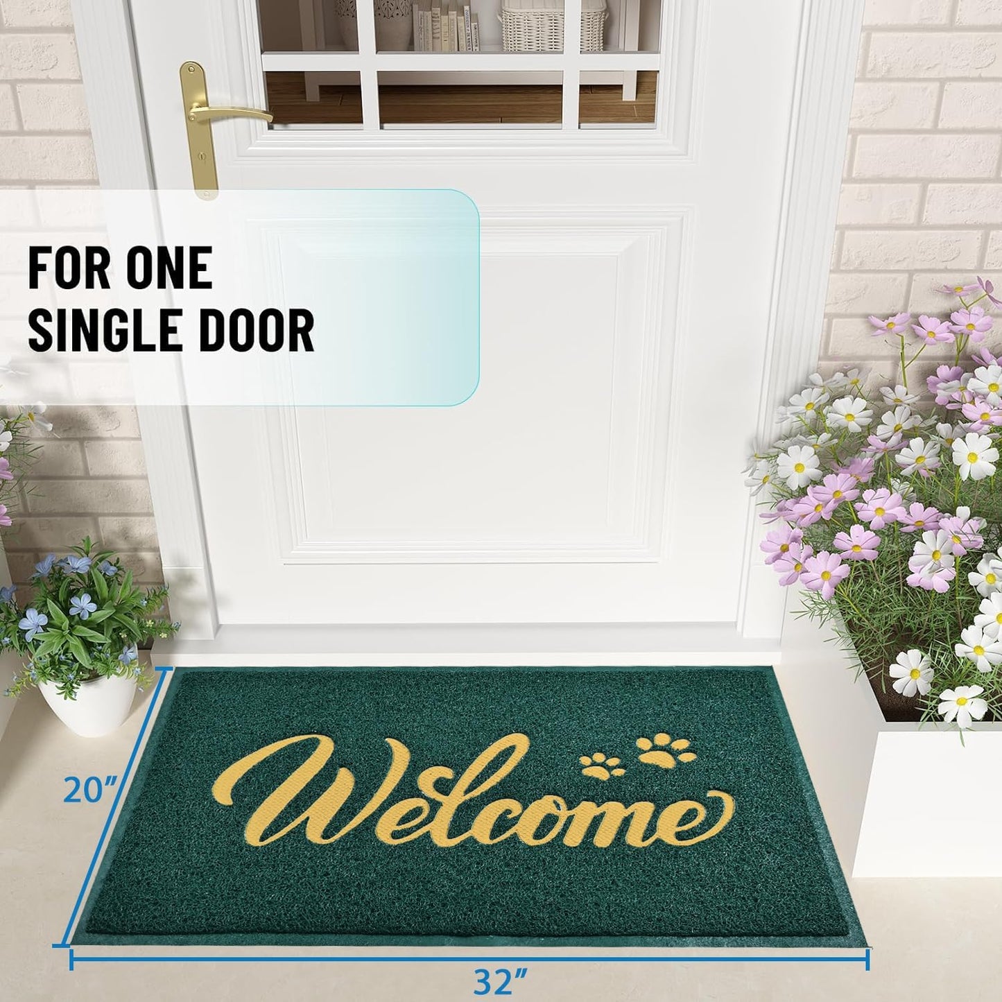 Tapete Navidad exterior 32x20" impermeable rápido secado