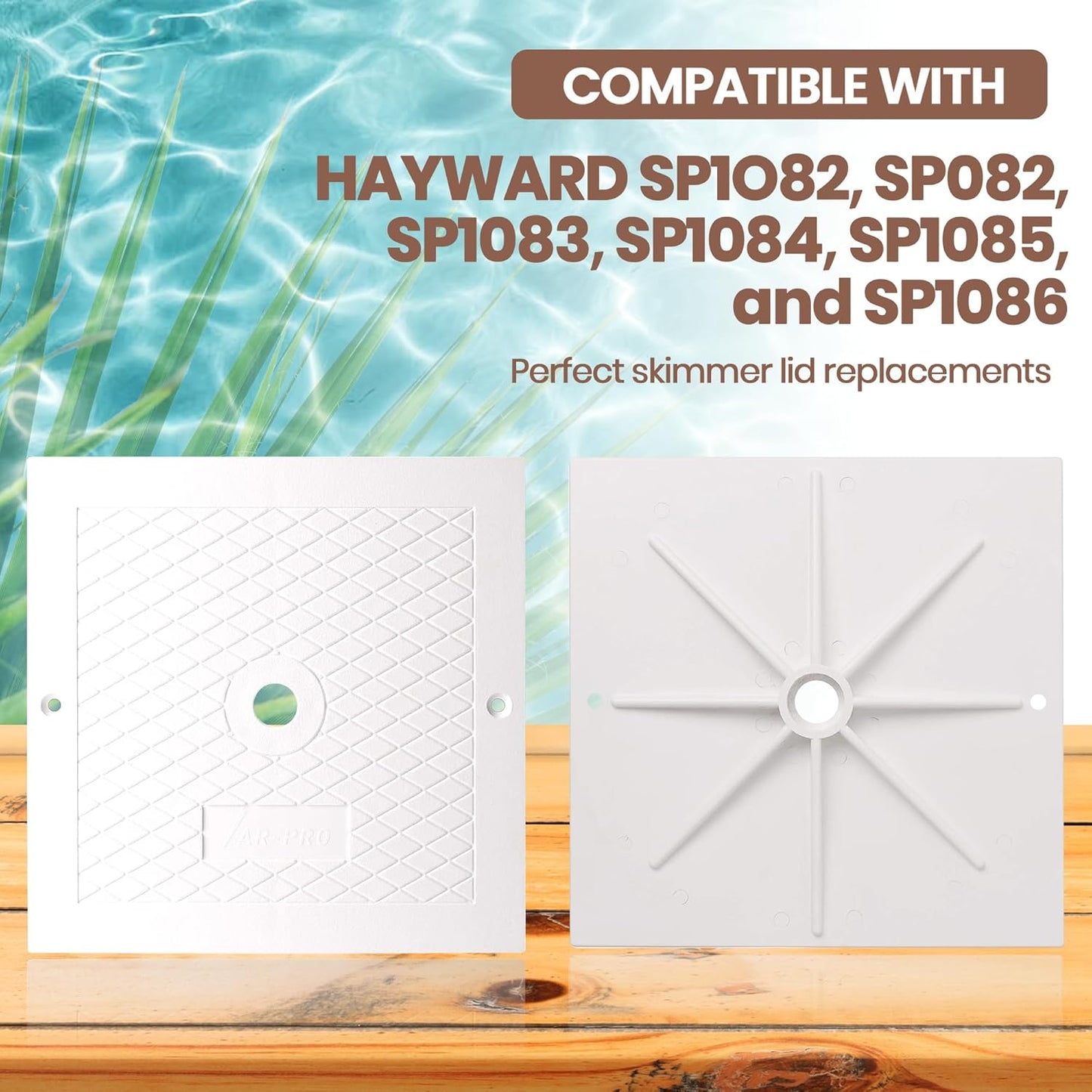 2 Repuestos Tapa Skimmer 10" Comp Hayward SPX1082E