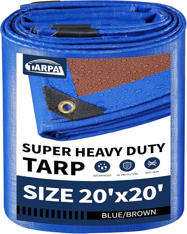 Lona impermeable 20x20ft grosor 0.63" ojales metal