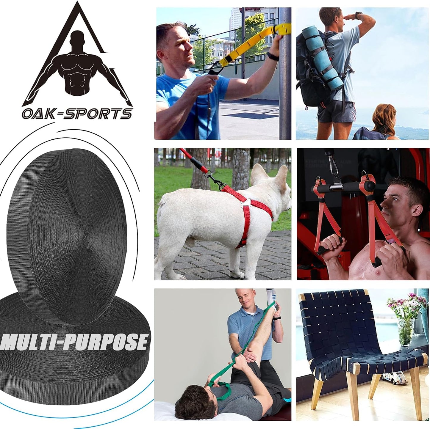 Cinta nailon resistente 1.5" 12yardas manualidades