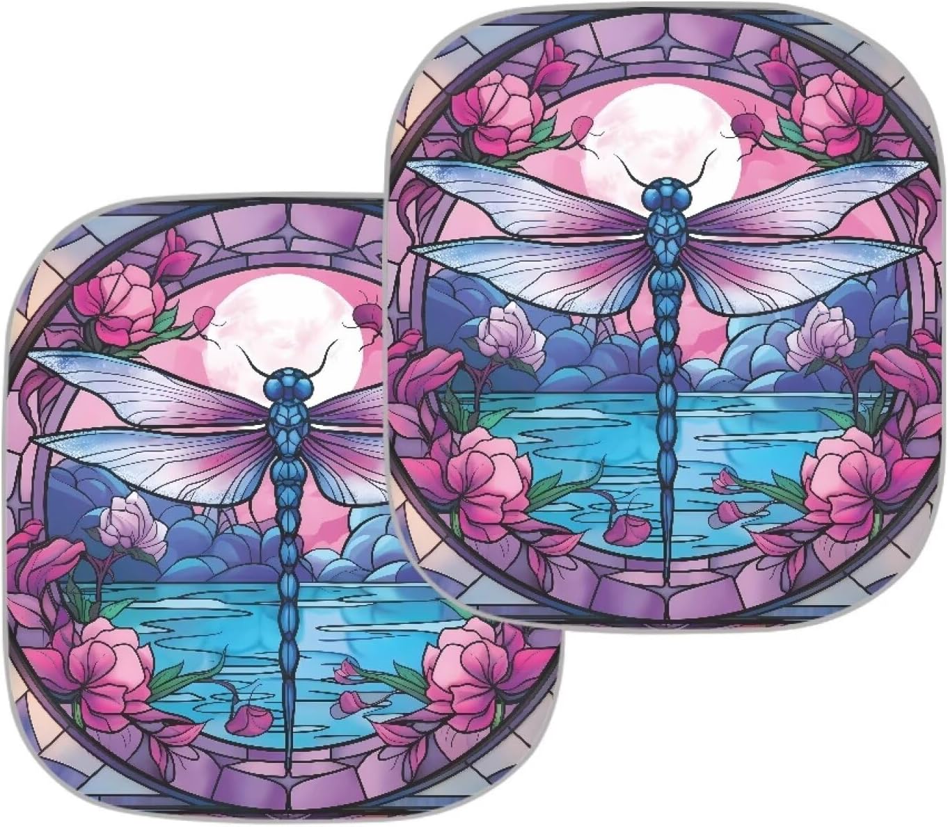 Parasol 2 Pzas Estampado Floral para Vehículo Plegable