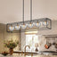 Lámpara lineal comedor 6 luces vidrio gris humo 47pulg