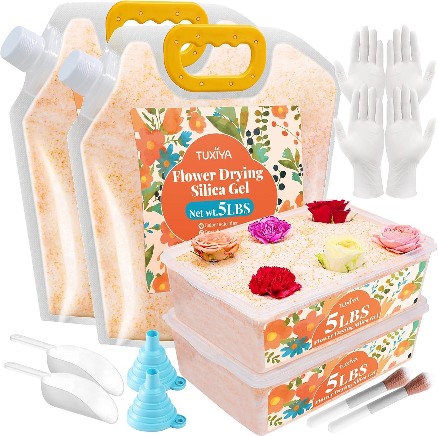 Kit gel para secar flores 4,54kg con 2 contenedores 6l
