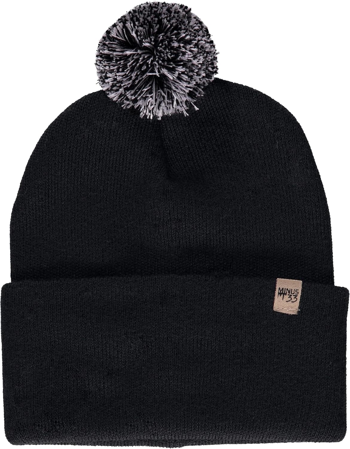 Gorro punto lana merina pompón invierno