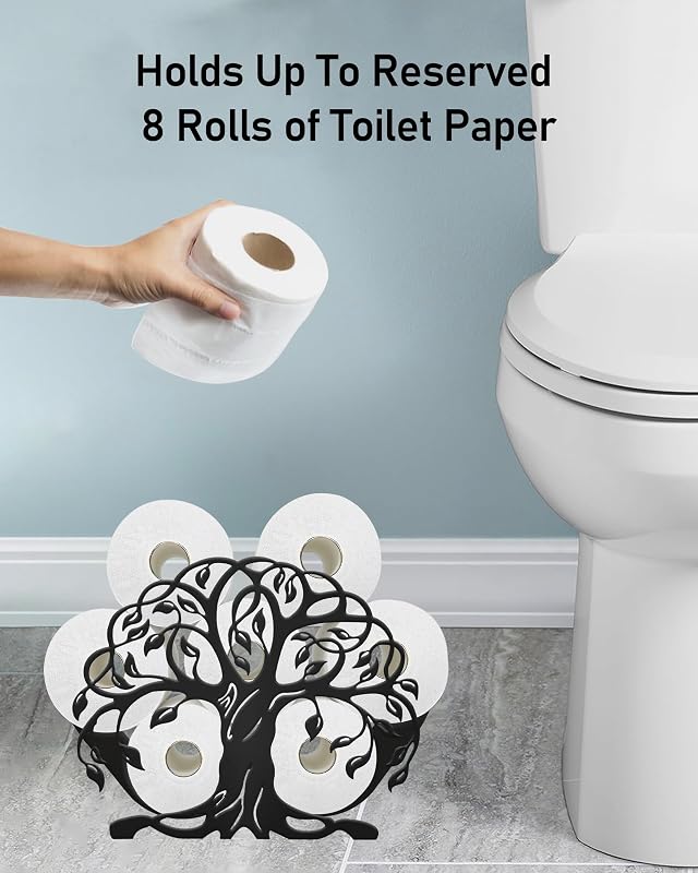 Soporte papel higiénico metal mate negro 8 rollos baño