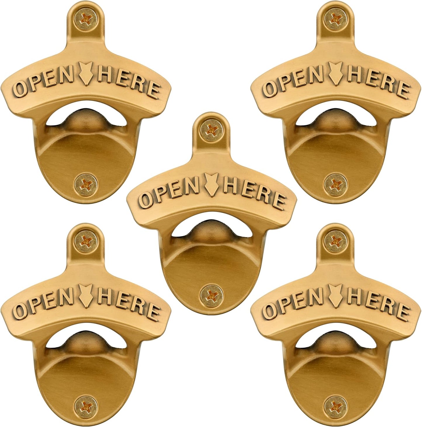 Abridor inox pared poste dorado antiguo 5 pack