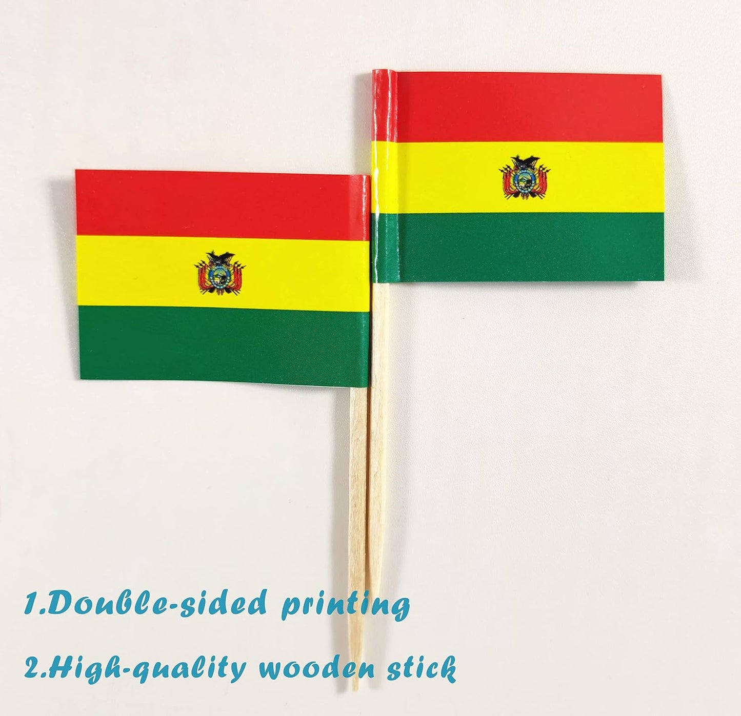 Banderas bolivianas para cupcakes 100 uds