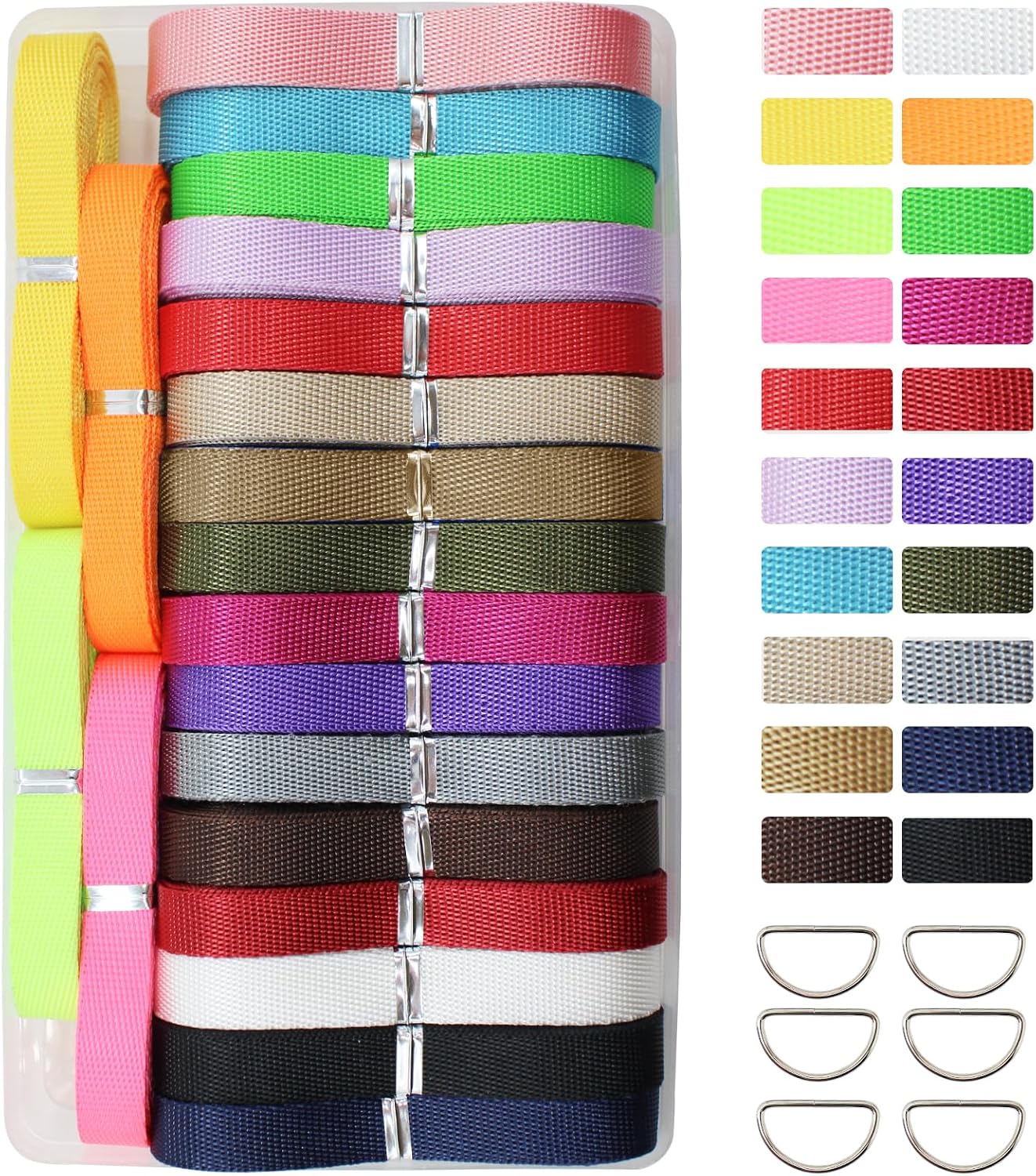 Correa nailon 3/8pulg plana para bolso y collares mascotas