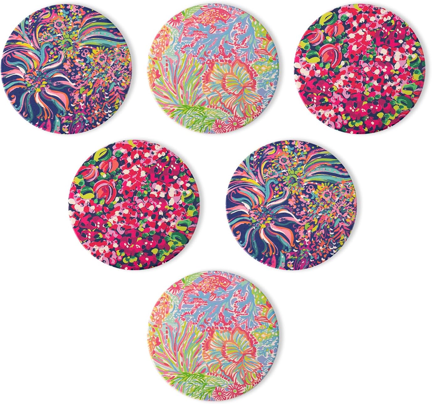 Posavasos cerámica absorbente 6.4pulg base corcho estilo bohemio