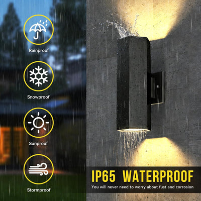 2 Luces pared exterior Dodecágono aluminio impermeable